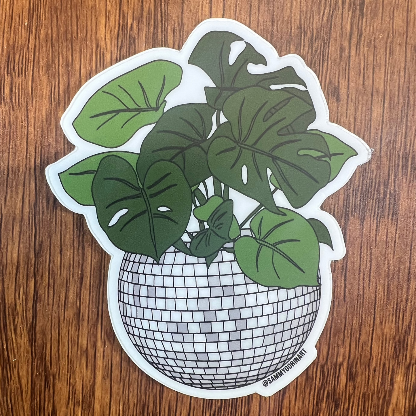 Disco Ball Planter Sticker
