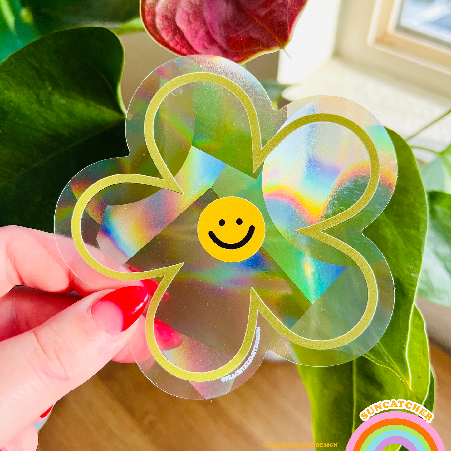 Smiley Flower 4" Suncatcher