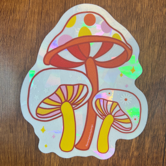 SUNCATCHER Psychedelic Mushrooms Sticker 4.5"
