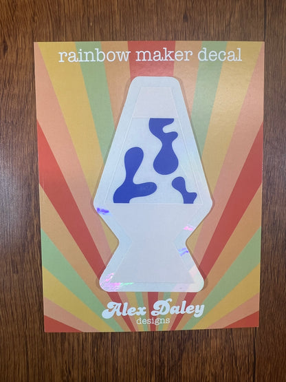 Lava Lamp Rainbow Maker Sticker, Window Cling Suncatcher