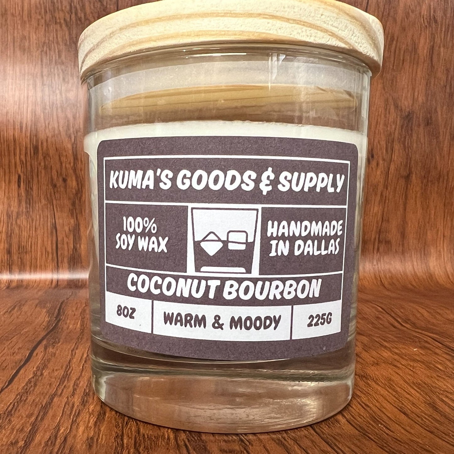 coconut bourbon 8oz candle
