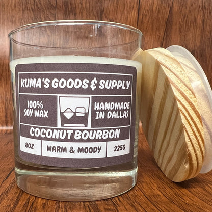 coconut bourbon 8oz candle