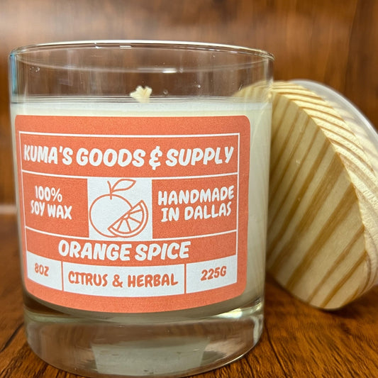 orange spice 8oz soy candle