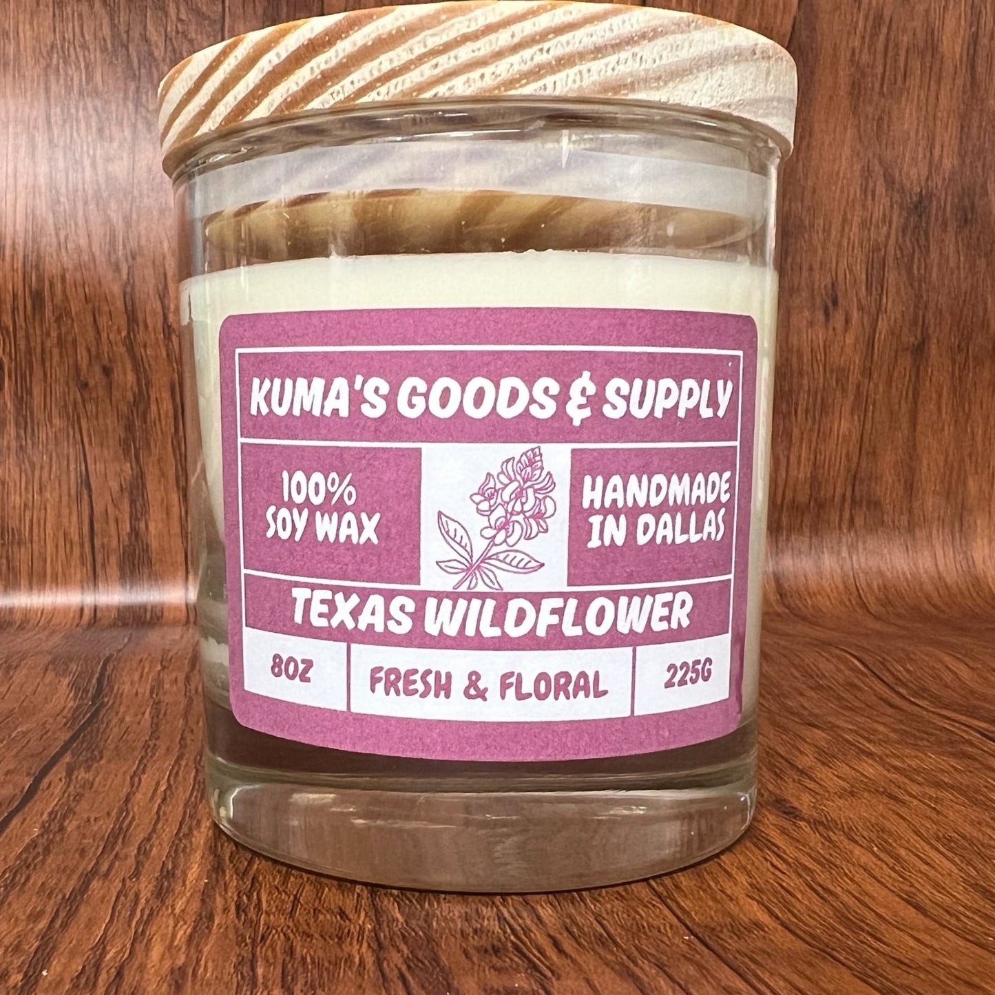 texas wildflower 8oz soy candle