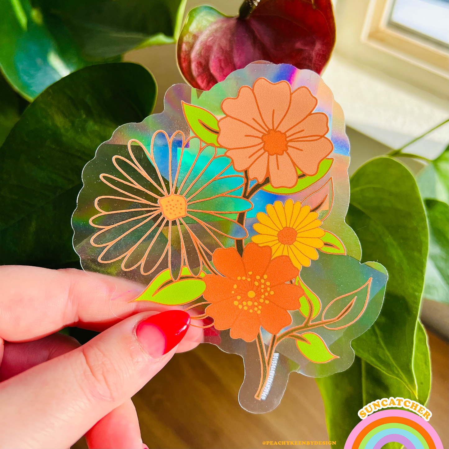SUNCATCHER Retro Flower Power 4.5"
